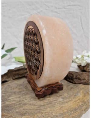 Zoutsteen Lamp Deco Flower of Life Inclusief Kabel en Lampje