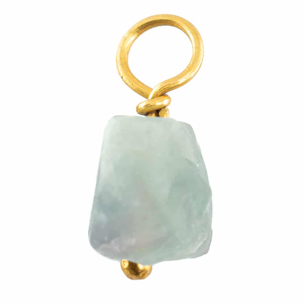 Ruwe Edelsteen Hanger Aquamarijn 925 Zilver & Verguld (8 – 12 mm)