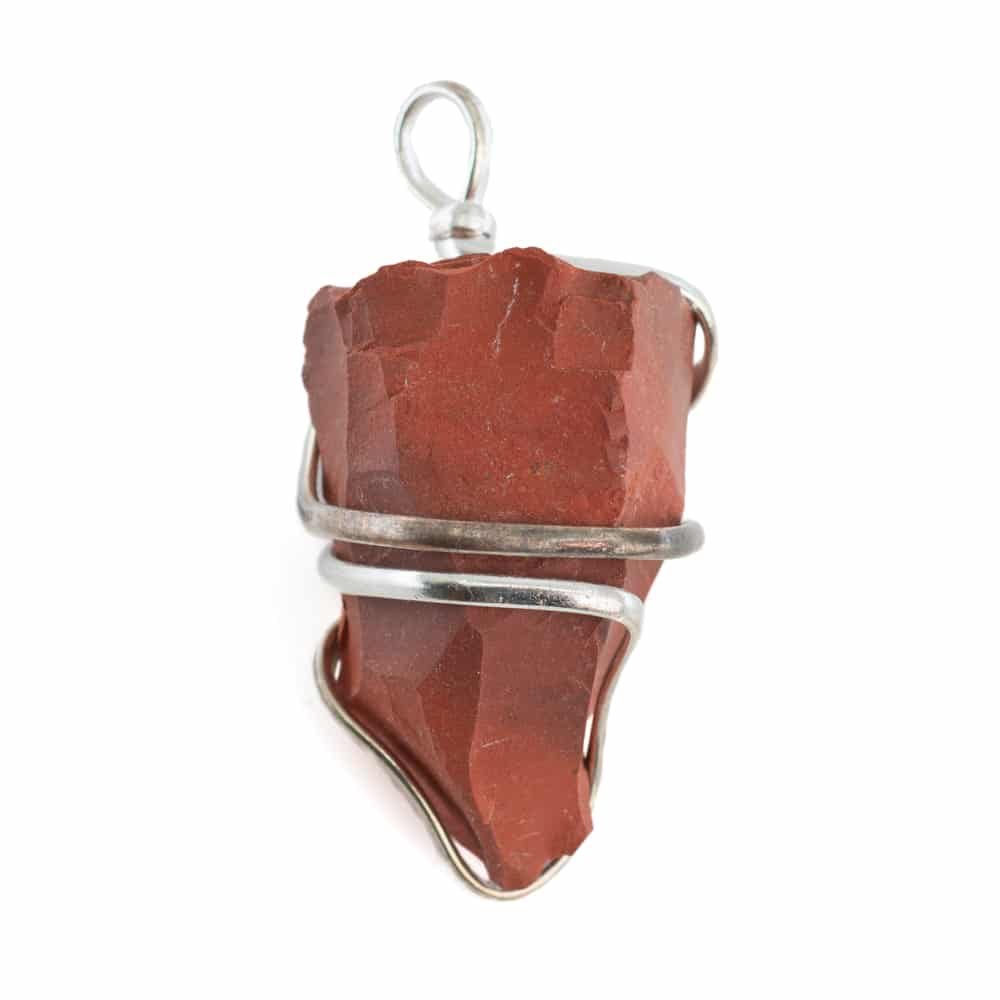 Ruwe Edelsteen Hanger Rode Jaspis Wikkel
