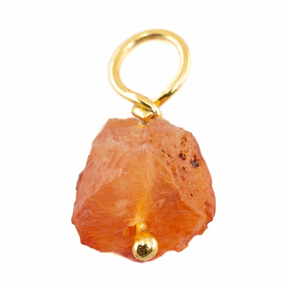 Ruwe Edelsteen Hanger Carneool 925 Zilver & Verguld (8 – 12 mm)