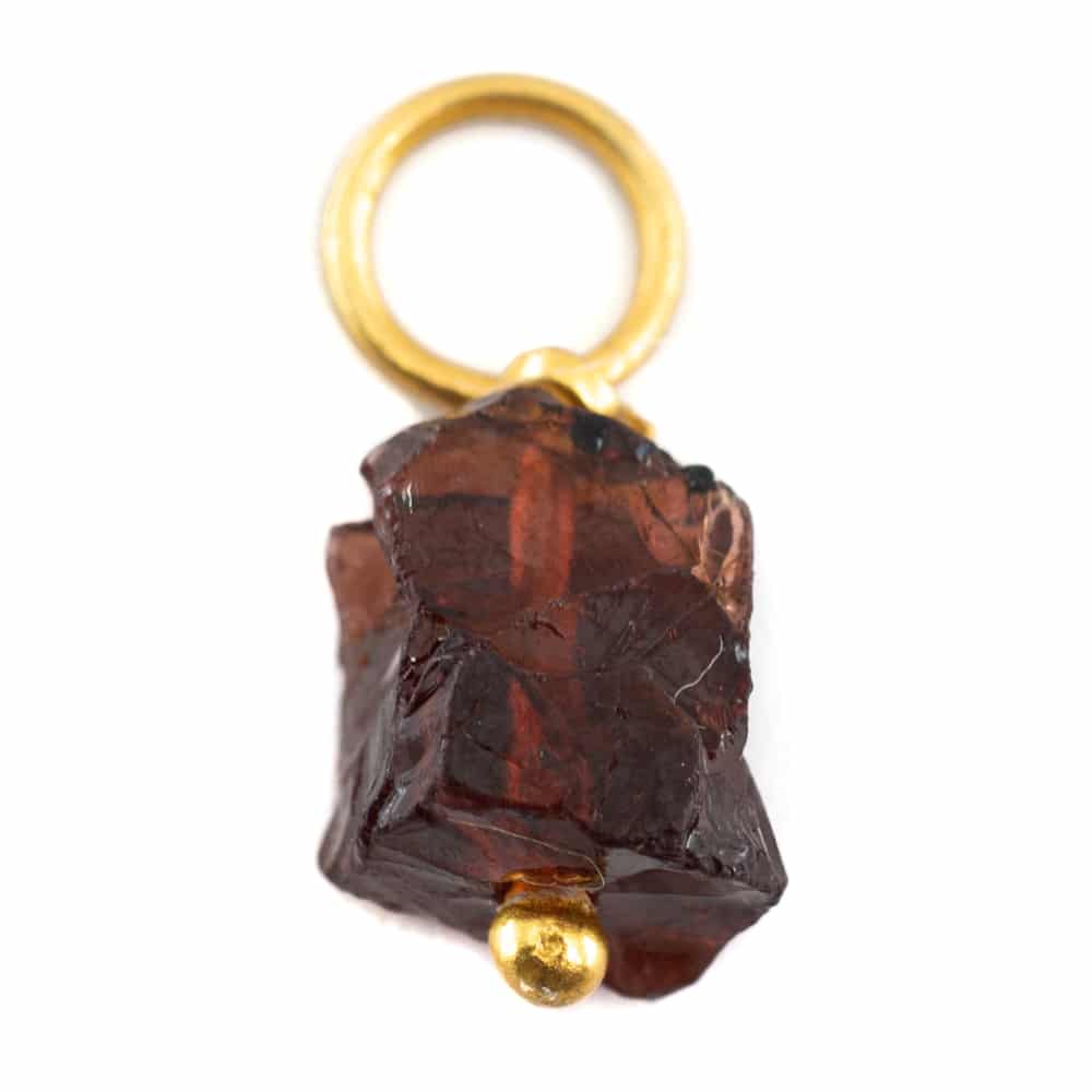 Ruwe Edelsteen Hanger Granaat 925 Zilver & Verguld (8 – 12 mm)