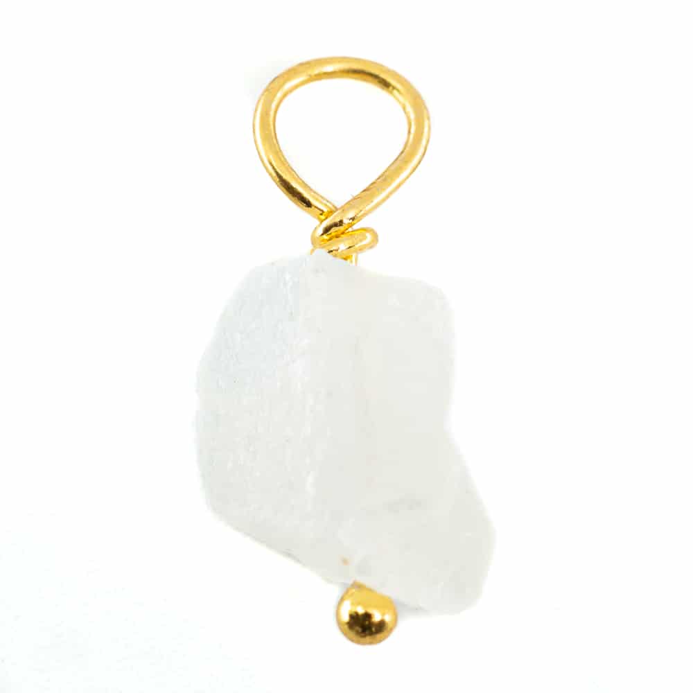 Ruwe Edelsteen Hanger Regenboog Maansteen 925 Zilver & Verguld (8 – 12 mm)
