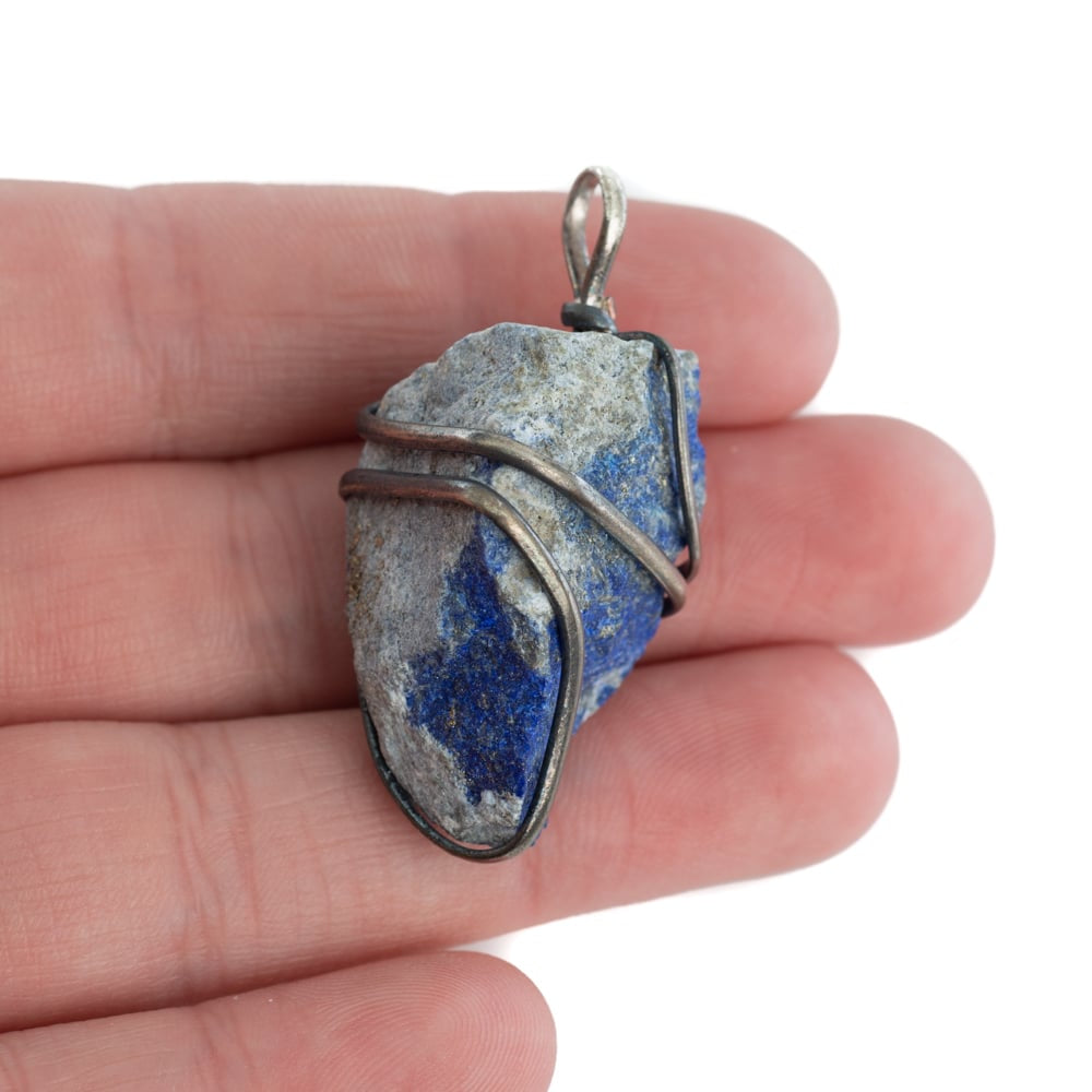 Ruwe Edelsteen Hanger Lapis Lazuli Wikkel