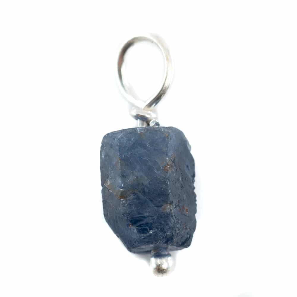 Ruwe Edelsteen Hanger Saffier 925 Zilver (8 – 12 mm)