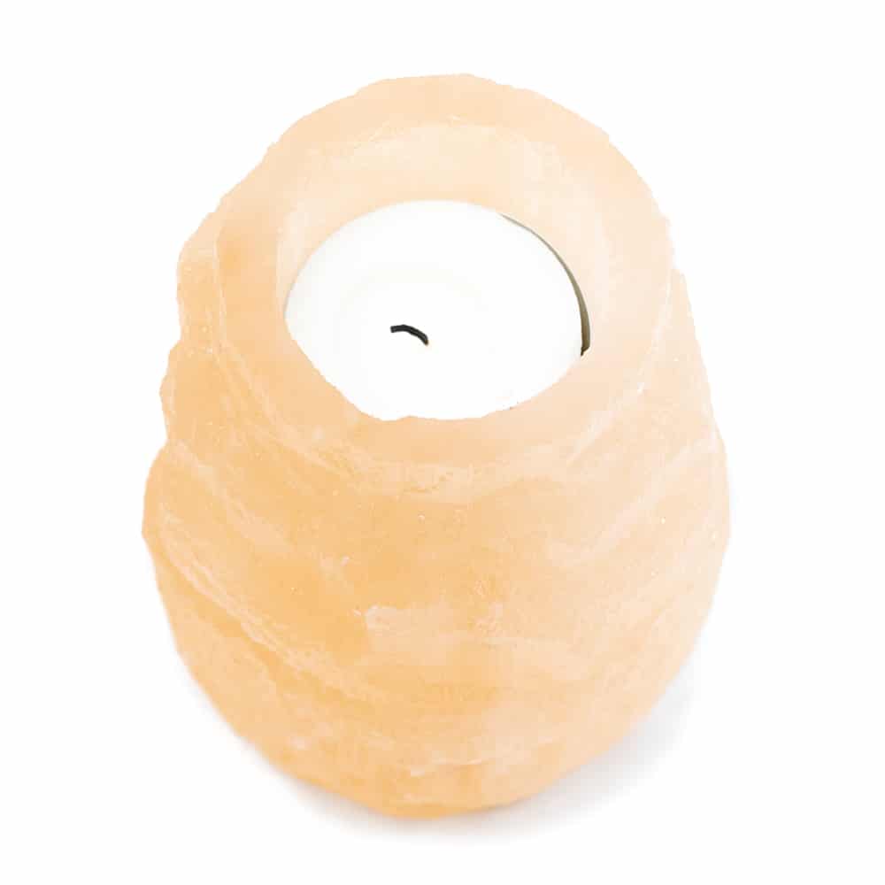 Seleniet Waxinelichthouder Cilinder Oranje – 5 x 8 cm (ca. 600 gram)