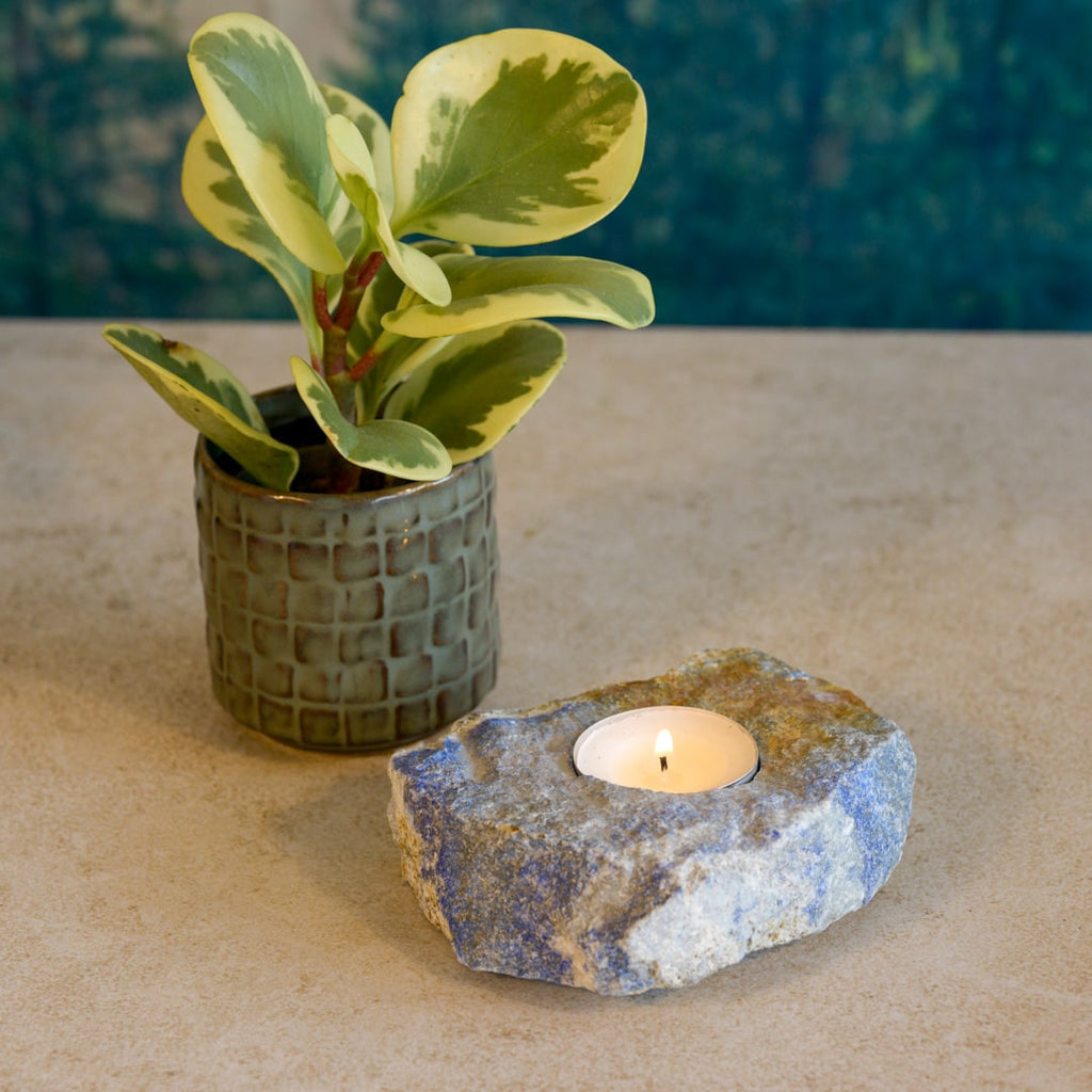Lapis Lazuli Waxinelichthouder Ruw