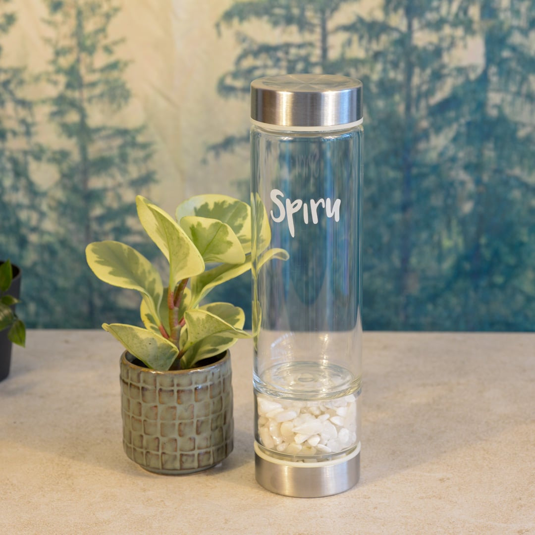 Spiru Edelsteen Waterfles Maansteen – 400 ml