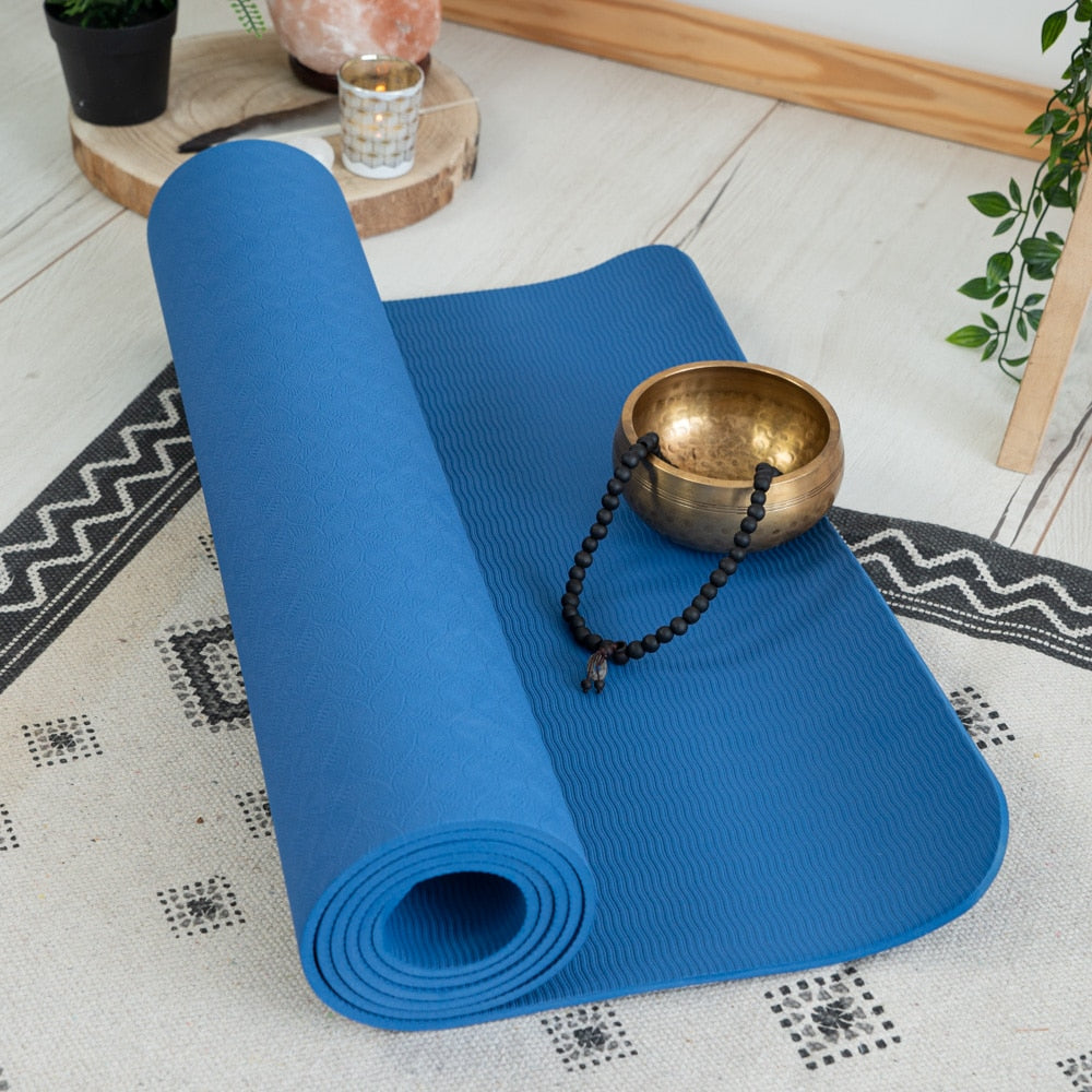 Spiru TPE Yogamat Navy Blauw – Extra Dik – 6 mm – 183 x 61 cm