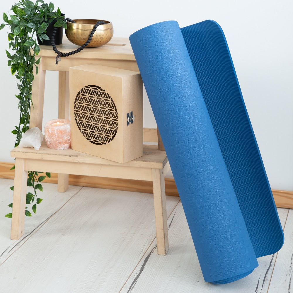 Spiru TPE Yogamat Navy Blauw – Extra Dik – 6 mm – 183 x 61 cm