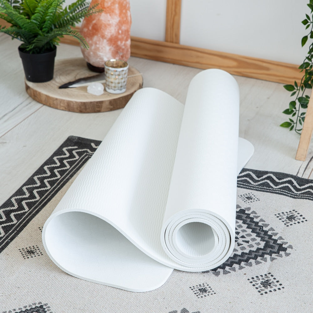 Spiru TPE Yogamat Wit – Extra Dik – 6 mm – 183 x 61 cm