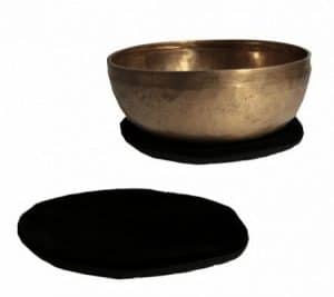 Klankschaalkussen Plat Rond Zwart (20 cm)