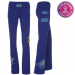 Yoga Handgeschilderde Lotus Broek Katoen Blauw-Paars L
