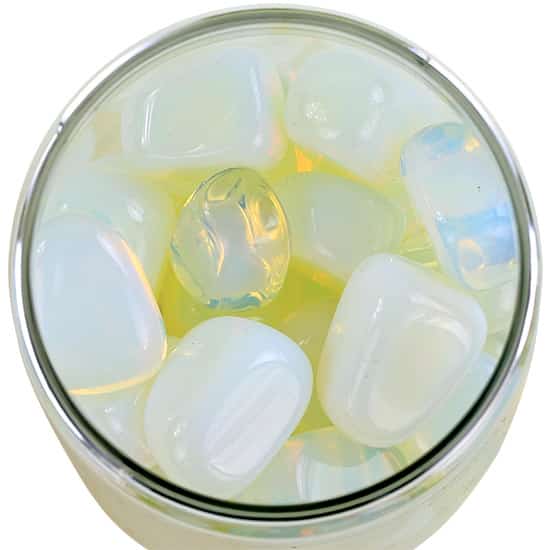 Opaline Trommelstenen in Pot