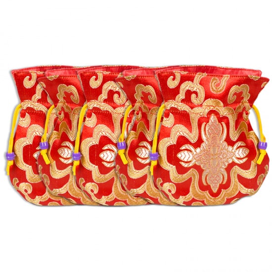 Brokaattasje Rood Gevoerd