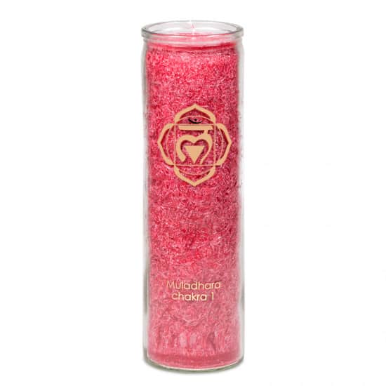 Geurkaars Stearine 1e Chakra  (100 uur Brandtijd)