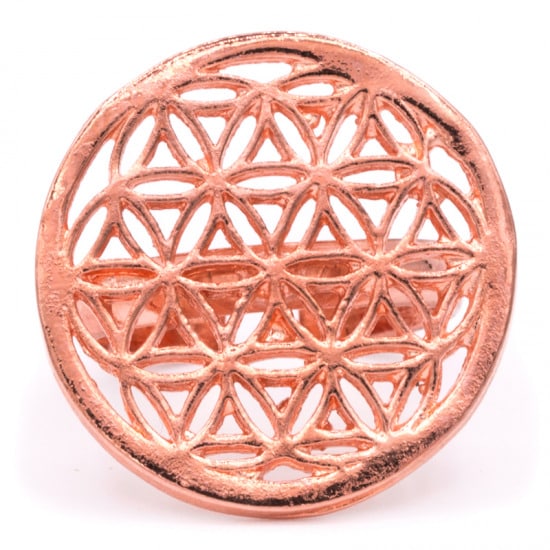 Ring Bloem des Levens Koperkleur