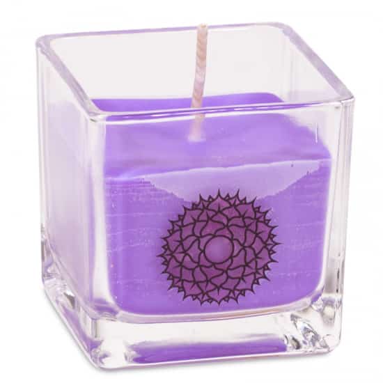 Geurkaars in Glas 7e Chakra – Koolzaadwas Ecologisch – Kruinchakra