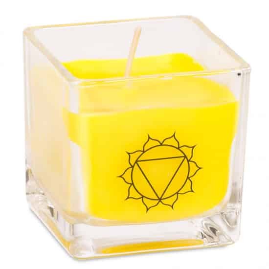 Geurkaars in Glas 3e Chakra – Koolzaadwas Ecologisch – Zonnevlecht Chakra