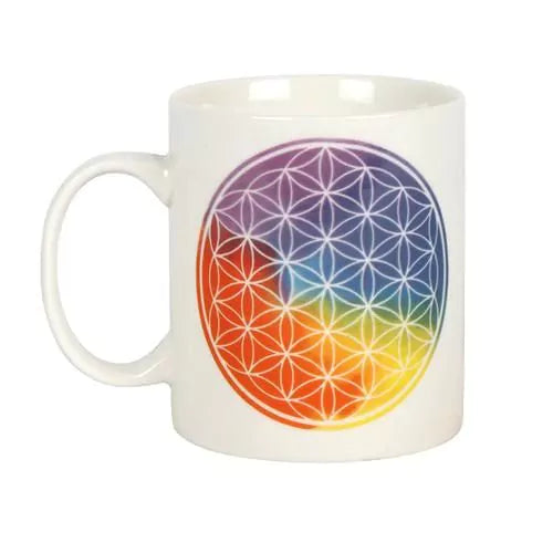 Beker Flower of Life Regenboog