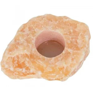 Waxinelichthouder Edelsteen Calciet Oranje (ca. 10 cm)
