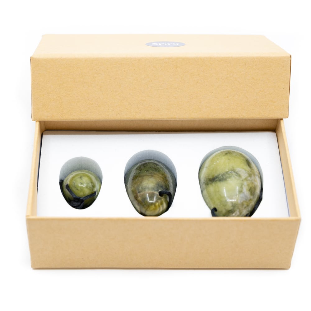 Yoni Ei Set Groene Jade – set van 3